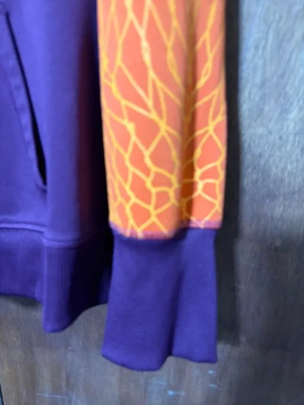 Large Nike Unisex Hoodie Purple Orange - Picture 3 of 5